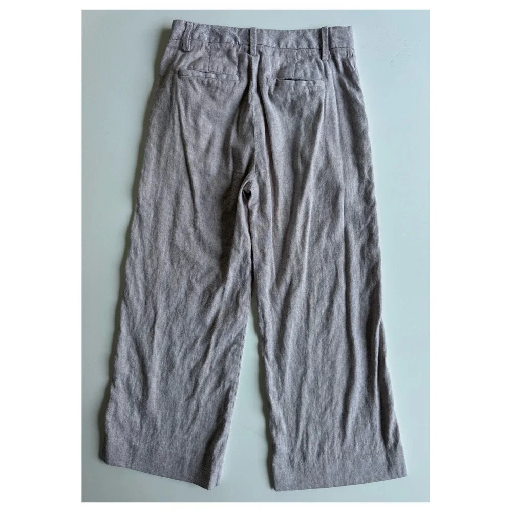 BANANA REPUBLIC Slim Wide-Leg Linen Cotton Cropped Pant Womens‎ 4